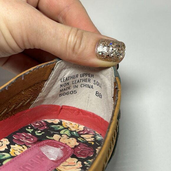 Hush Puppies Comfort Zone Leather Slip-On Loafers Women Shoes 8B Floral - Picture 7 of 8